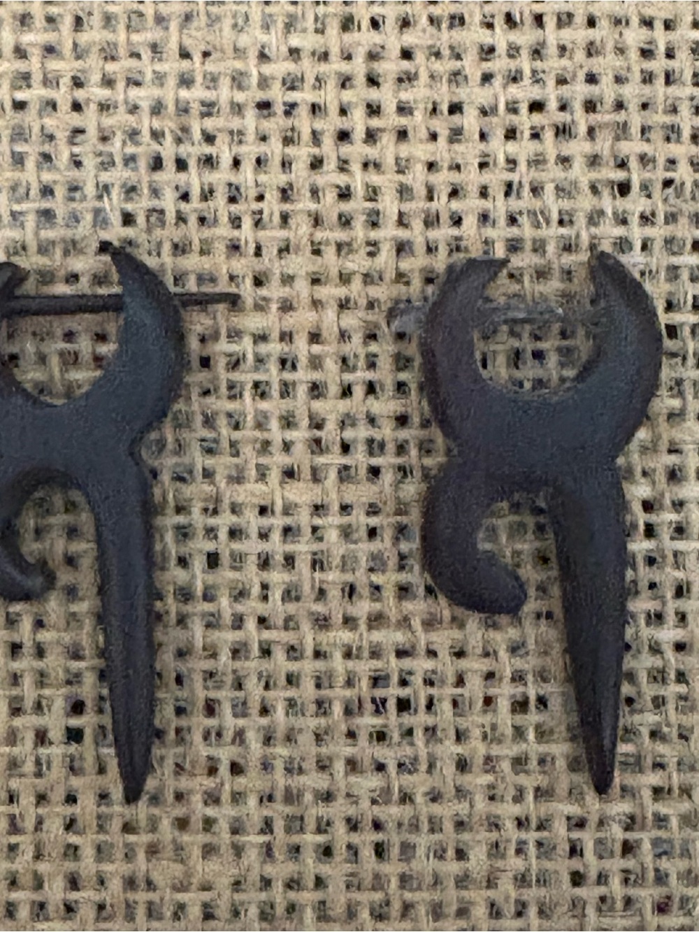 Handcrafted Black Tribal Spike Stud Earrings - Men Accessories. Wood handmade